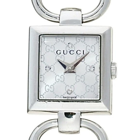 Vintage Gucci Watch Silver Mother of Pearl GG designer luxury watch - Picture 1 of 8